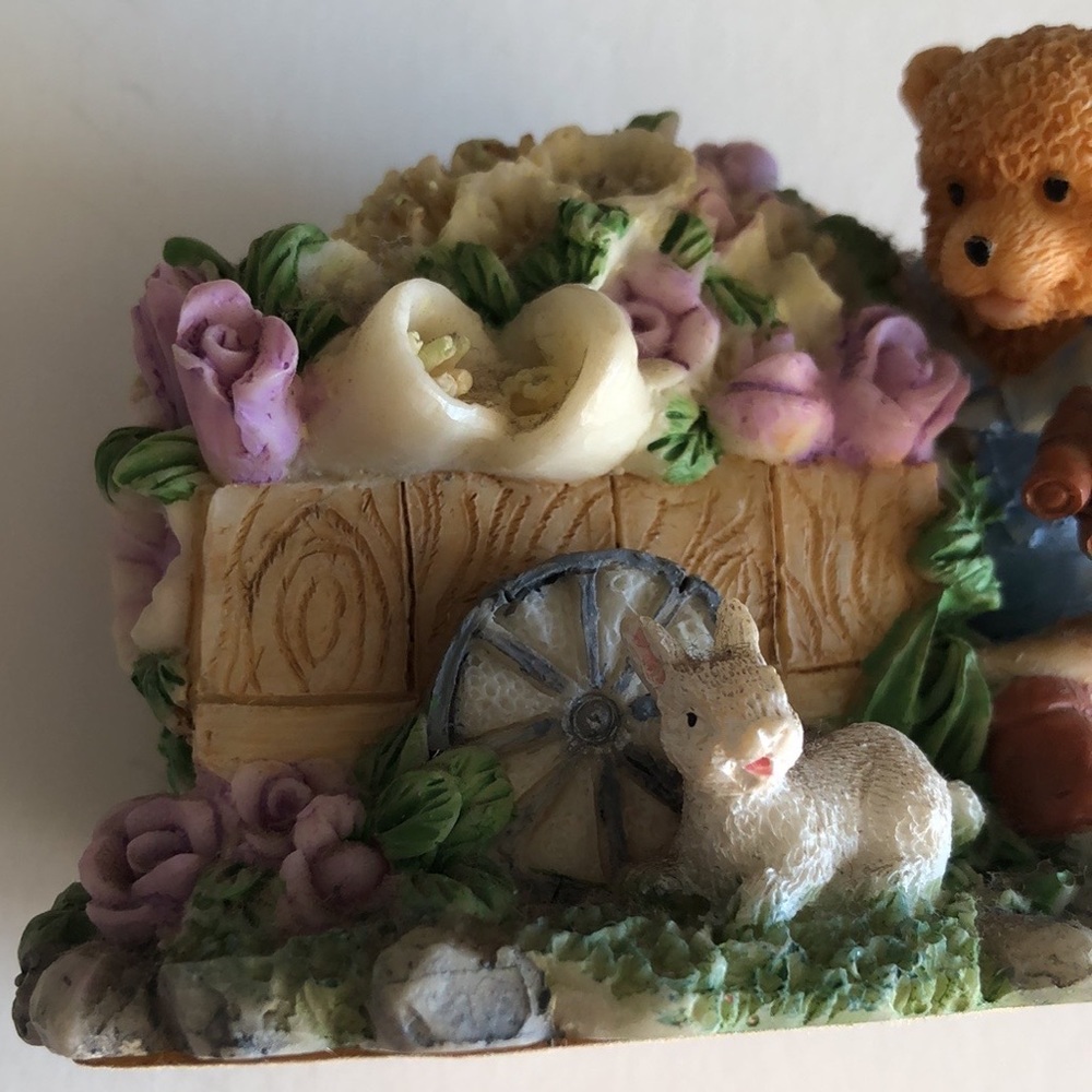 Happy Spring Flower Garden Teddy Bear Figurine - Picture 6 of 16
